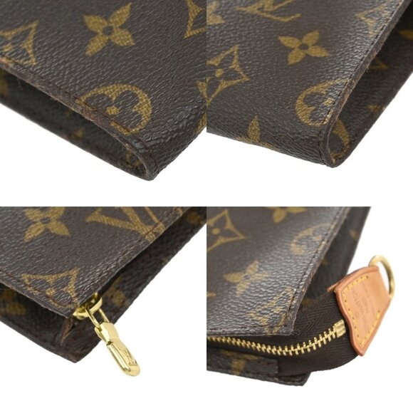 LOUIS VUITTON Logo BUCKET PM Pouch Bag Monogram Leather Brown France 05KB296 - Picture 7 of 13